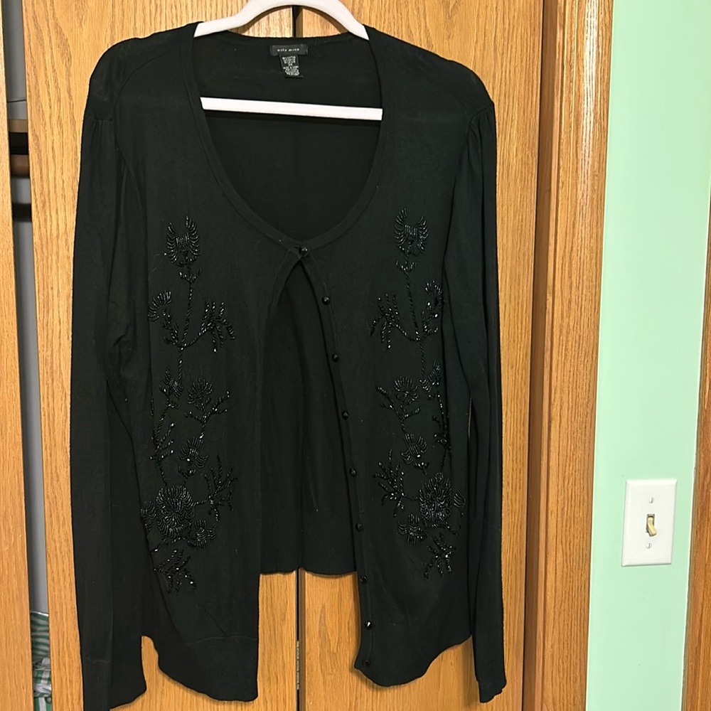 Beautiful Beaded Button Down Sweater